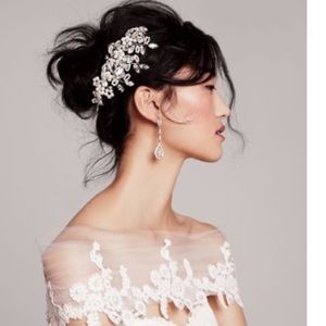 Bridal Hair Comb with Pearls & CZ pieces